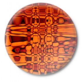 Значок с принтом Апельсиновая абстракция в Тюмени,  металл | круглая форма, металлическая застежка в виде булавки | 