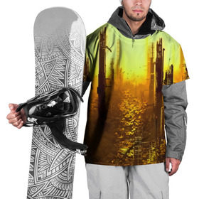 Накидка на куртку 3D с принтом deus ex в Тюмени, 100% полиэстер |  | Тематика изображения на принте: 3d | adam jensen | deus ex | game | human revolution | video | город | прикольные