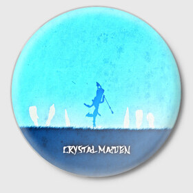 Значок с принтом CRYSTAL MAIDEN в Тюмени,  металл | круглая форма, металлическая застежка в виде булавки | 3d | blue | crystal maiden | defense of the ancients | dota 2 | ice | minimalism | rylai crestfal | sheron1030 | valve | арт | дота | дота 2 | другие | картинка | прикольные | рулайка | яркие