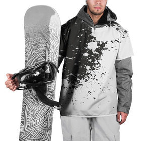 Накидка на куртку 3D с принтом Чёрное-белое в Тюмени, 100% полиэстер |  | Тематика изображения на принте: гранж | краска | пятна