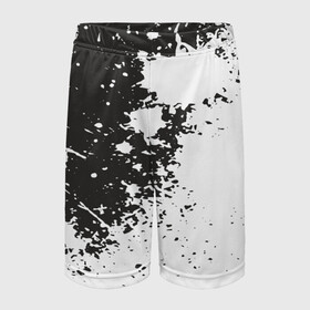 Детские спортивные шорты 3D с принтом Чёрное-белое в Тюмени,  100% полиэстер
 | пояс оформлен широкой мягкой резинкой, ткань тянется
 | гранж | краска | пятна