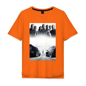 Мужская футболка хлопок Oversize с принтом Форсаж 8 в Тюмени, 100% хлопок | свободный крой, круглый ворот, “спинка” длиннее передней части | Тематика изображения на принте: вин дизель | доминик торетто | дуэйн скала джонсон | стритрейсинг | форсаж 8