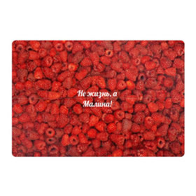 Магнитный плакат 3Х2 с принтом Не жизнь, а Малина! в Тюмени, Полимерный материал с магнитным слоем | 6 деталей размером 9*9 см | красный | малина | надпись | текстуры | ягоды