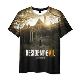 Мужская футболка 3D с принтом Resident Evil в Тюмени, 100% полиэфир | прямой крой, круглый вырез горловины, длина до линии бедер | horror | jovovich | milla | zombie | вирус | зло | зомби | йовович | милла | обитель | ужас