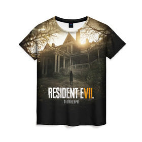 Женская футболка 3D с принтом Resident Evil в Тюмени, 100% полиэфир ( синтетическое хлопкоподобное полотно) | прямой крой, круглый вырез горловины, длина до линии бедер | horror | jovovich | milla | zombie | вирус | зло | зомби | йовович | милла | обитель | ужас