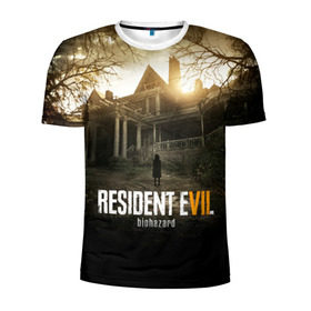 Мужская футболка 3D спортивная с принтом Resident Evil в Тюмени, 100% полиэстер с улучшенными характеристиками | приталенный силуэт, круглая горловина, широкие плечи, сужается к линии бедра | horror | jovovich | milla | zombie | вирус | зло | зомби | йовович | милла | обитель | ужас