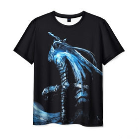 Мужская футболка 3D с принтом Dark Souls в Тюмени, 100% полиэфир | прямой крой, круглый вырез горловины, длина до линии бедер | Тематика изображения на принте: dark souls | praise the sun | you died | дарк соулс | темные души