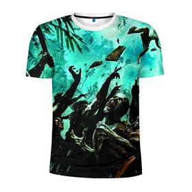 Мужская футболка 3D спортивная с принтом Dead Island в Тюмени, 100% полиэстер с улучшенными характеристиками | приталенный силуэт, круглая горловина, широкие плечи, сужается к линии бедра | Тематика изображения на принте: зомби | мертвый остров