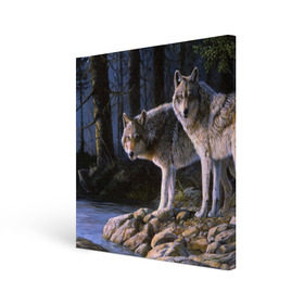 Холст квадратный с принтом Волки, картина маслом в Тюмени, 100% ПВХ |  | аука | бирюк | волк | волчара | волчица | волчок | глаза | животное | животные | зверь | зеленые | койот | лес | млекопитающее | природа | санитар леса | серый | уши | фауна | хищник | черный | шакал