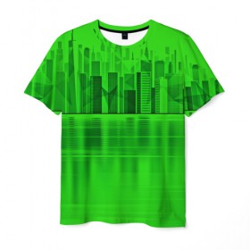 Мужская футболка 3D с принтом Polygon urban в Тюмени, 100% полиэфир | прямой крой, круглый вырез горловины, длина до линии бедер | borough | burg | city | place | town | большой город | город | старинный город | центр деловой жизни города