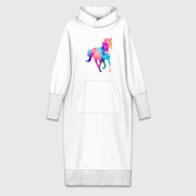 Платье удлиненное хлопок с принтом Poly в Тюмени,  |  | жеребец | конь | лошадь | полигон | феррари