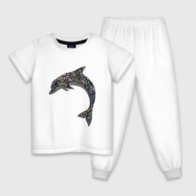Детская пижама хлопок с принтом Дельфин в Тюмени, 100% хлопок |  брюки и футболка прямого кроя, без карманов, на брюках мягкая резинка на поясе и по низу штанин
 | дельфин | животное
