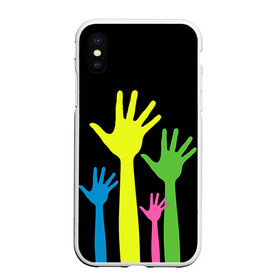Чехол для iPhone XS Max матовый с принтом Руки вверх! в Тюмени, Силикон | Область печати: задняя сторона чехла, без боковых панелей | светящиеся | флуоресцентный | флюр | флюровый
