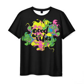 Мужская футболка 3D с принтом Good vibes в Тюмени, 100% полиэфир | прямой крой, круглый вырез горловины, длина до линии бедер | музыка | наушники | светящиеся | светящиеся краски | флуоресцентные краски | флюоресценция | флюр | флюро краска | флюро краски | флюро покрытие | флюро принты | флюро рисунки | флюровые краски