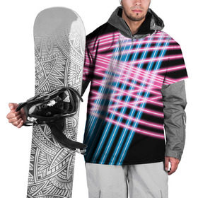 Накидка на куртку 3D с принтом Неон в Тюмени, 100% полиэстер |  | линии | полосы | светящиеся | флуоресцентный | флюр | флюровый
