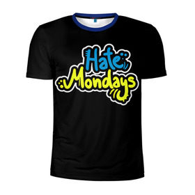 Мужская футболка 3D спортивная с принтом Ненавижу понедельники! в Тюмени, 100% полиэстер с улучшенными характеристиками | приталенный силуэт, круглая горловина, широкие плечи, сужается к линии бедра | hate monday | светящиеся | флуоресцентный | флюр | флюровый