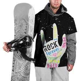 Накидка на куртку 3D с принтом Рок форева! в Тюмени, 100% полиэстер |  | Тематика изображения на принте: rock | навсегда | светящиеся | флуоресцентный | флюр | флюровый