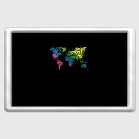 Магнит 45*70 с принтом Весь мир - Россия в Тюмени, Пластик | Размер: 78*52 мм; Размер печати: 70*45 | карта мира | светящиеся | флуоресцентный | флюр | флюровый