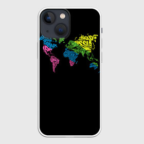 Чехол для iPhone 13 mini с принтом Весь мир   Россия в Тюмени,  |  | карта мира | светящиеся | флуоресцентный | флюр | флюровый