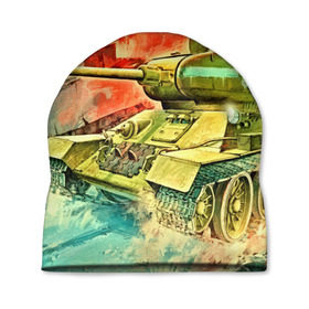 Шапка 3D с принтом Tank в Тюмени, 100% полиэстер | универсальный размер, печать по всей поверхности изделия | 3d | 9 мая | другие | живопись | картинка | огонь | победа | праздник | прикольные | природа | рисунок | танк | яркие