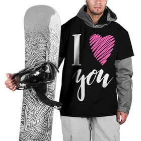 Накидка на куртку 3D с принтом I love you в Тюмени, 100% полиэстер |  | Тематика изображения на принте: люблю тебя | светящиеся | флуоресцентный | флюр | флюровый
