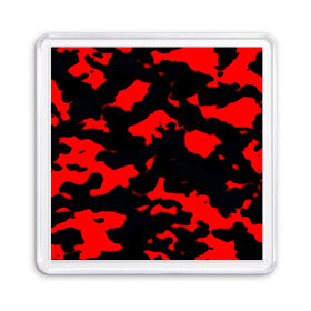 Магнит 55*55 с принтом Маскирующая окраска в Тюмени, Пластик | Размер: 65*65 мм; Размер печати: 55*55 мм | красный | черный