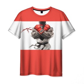 Мужская футболка 3D с принтом Street Fighter в Тюмени, 100% полиэфир | прямой крой, круглый вырез горловины, длина до линии бедер | Тематика изображения на принте: 