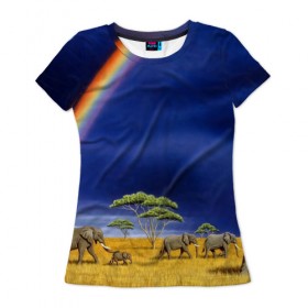 Женская футболка 3D с принтом Мир в Тюмени, 100% полиэфир ( синтетическое хлопкоподобное полотно) | прямой крой, круглый вырез горловины, длина до линии бедер | elephant | hipster | индия | йога | слон | хипстер