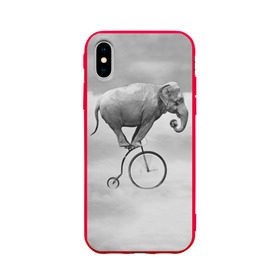 Чехол для Apple iPhone X силиконовый матовый с принтом Hipster Bike в Тюмени, Силикон | Печать на задней стороне чехла, без боковой панели | elephant | hipster | индия | йога | слон | хипстер