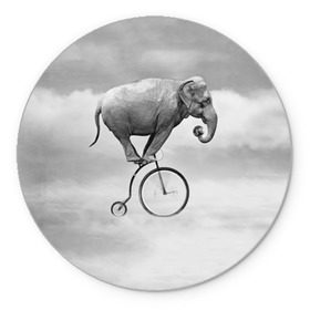 Коврик круглый с принтом Hipster Bike в Тюмени, резина и полиэстер | круглая форма, изображение наносится на всю лицевую часть | elephant | hipster | индия | йога | слон | хипстер