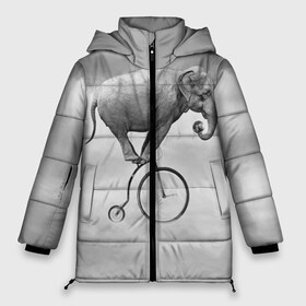 Женская зимняя куртка 3D с принтом Hipster Bike в Тюмени, верх — 100% полиэстер; подкладка — 100% полиэстер; утеплитель — 100% полиэстер | длина ниже бедра, силуэт Оверсайз. Есть воротник-стойка, отстегивающийся капюшон и ветрозащитная планка. 

Боковые карманы с листочкой на кнопках и внутренний карман на молнии | elephant | hipster | индия | йога | слон | хипстер