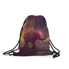 Рюкзак-мешок 3D с принтом Индия в Тюмени, 100% полиэстер | плотность ткани — 200 г/м2, размер — 35 х 45 см; лямки — толстые шнурки, застежка на шнуровке, без карманов и подкладки | Тематика изображения на принте: elephant | hipster | индия | йога | слон | хипстер