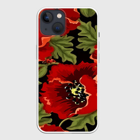 Чехол для iPhone 13 с принтом Цветение мака в Тюмени,  |  | flower | красные | полевой цветок | природа | розы | текстуры | цветочки | цветы