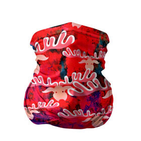 Бандана-труба 3D с принтом Олени санты в Тюмени, 100% полиэстер, ткань с особыми свойствами — Activecool | плотность 150‒180 г/м2; хорошо тянется, но сохраняет форму | новогодние | новый год | рождество