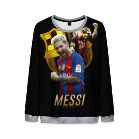 Мужской свитшот 3D с принтом Messi в Тюмени, 100% полиэстер с мягким внутренним слоем | круглый вырез горловины, мягкая резинка на манжетах и поясе, свободная посадка по фигуре | barcelona | lionel  messi | messi | барса | барселона | лионель месси | футбол | футбольный  клуб барселона