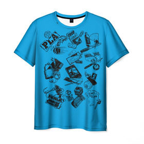 Мужская футболка 3D с принтом Тренд в Тюмени, 100% полиэфир | прямой крой, круглый вырез горловины, длина до линии бедер | диск | зажигалка | карточка | крутая картинка | металлика | плэйбой | ручка | тренд | тролль