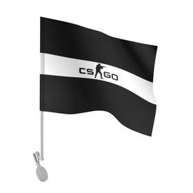 Флаг для автомобиля с принтом CS GO черно-белый в Тюмени, 100% полиэстер | Размер: 30*21 см | cs go | контер страйк | контра