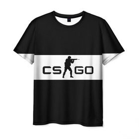Мужская футболка 3D с принтом CS GO черно-белый в Тюмени, 100% полиэфир | прямой крой, круглый вырез горловины, длина до линии бедер | Тематика изображения на принте: cs go | контер страйк | контра