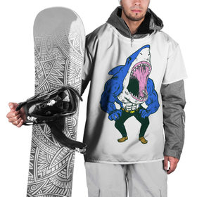 Накидка на куртку 3D с принтом Акула-Мен в Тюмени, 100% полиэстер |  | 