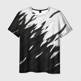 Мужская футболка 3D с принтом Black & white в Тюмени, 100% полиэфир | прямой крой, круглый вырез горловины, длина до линии бедер | black | white | белый | переход | черный