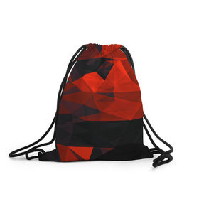 Рюкзак-мешок 3D с принтом Orange polygon в Тюмени, 100% полиэстер | плотность ткани — 200 г/м2, размер — 35 х 45 см; лямки — толстые шнурки, застежка на шнуровке, без карманов и подкладки | 