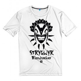 Мужская футболка 3D с принтом STRYGWYR в Тюмени, 100% полиэфир | прямой крой, круглый вырез горловины, длина до линии бедер | bloodseeker | dota 2 | strygwyr | арт | дота 2 | игры | клинки | парень | прикольные | черно белые