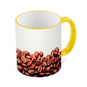 Кружка 3D с принтом coffee в Тюмени, керамика | ёмкость 330 мл | 3d | beans | coffee | еда | зерна | кофе | напиток | природа | текстуры
