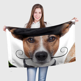 Флаг 3D с принтом Джек рассел - мексиканец в Тюмени, 100% полиэстер | плотность ткани — 95 г/м2, размер — 67 х 109 см. Принт наносится с одной стороны | джек | любимец | пес | песик | питомец | рассел | собака | собаки | собачка | терьер