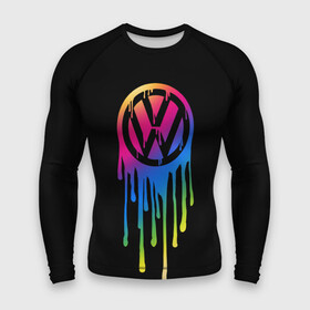 Мужской рашгард 3D с принтом Volkswagen в Тюмени,  |  | brand | bright | car | color | drops | flow | germany | logo | rainbow | sign | spectrum | volkswagen | автомобиль | германия | знак | капли | логотип | марка | радуга | спектр | течет | цвет | яркий