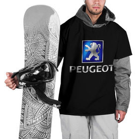 Накидка на куртку 3D с принтом Peugeot в Тюмени, 100% полиэстер |  | brand | car | france | logo | peugeot | автомобиль | логотип | марка | франция