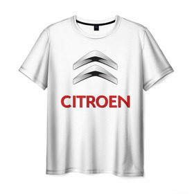 Мужская футболка 3D с принтом Сitroen в Тюмени, 100% полиэфир | прямой крой, круглый вырез горловины, длина до линии бедер | brand | car | citroen | france | logo | автомобиль | логотип | марка | ситроен | франция