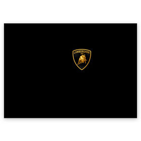 Поздравительная открытка с принтом Lamborghini в Тюмени, 100% бумага | плотность бумаги 280 г/м2, матовая, на обратной стороне линовка и место для марки
 | Тематика изображения на принте: brand | car | italy | lamborghini | logo | автомобиль | италия | ламборджини | логотип | марка