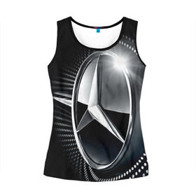 Женская майка 3D с принтом Mercedes-Benz в Тюмени, 100% полиэстер | круглая горловина, прямой силуэт, длина до линии бедра | car | germany | logo | make | mercedes benz | автомобиль | германия | логотип | марка | мерседес бенц