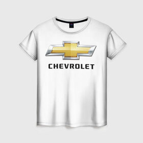 Женская футболка 3D с принтом Chevrolet в Тюмени, 100% полиэфир ( синтетическое хлопкоподобное полотно) | прямой крой, круглый вырез горловины, длина до линии бедер | brand | car | chevrolet | logo | usa | автомобиль | логотип | марка | сша | шевроле
